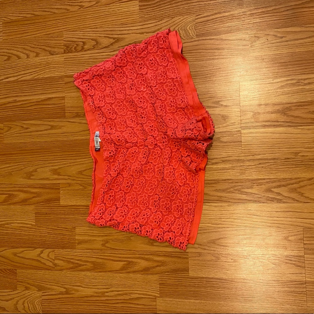 Orange Lace Shorts